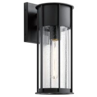 Au&szlig;enwandleuchte Schwarz Aluminium Regenglas IP44 E27