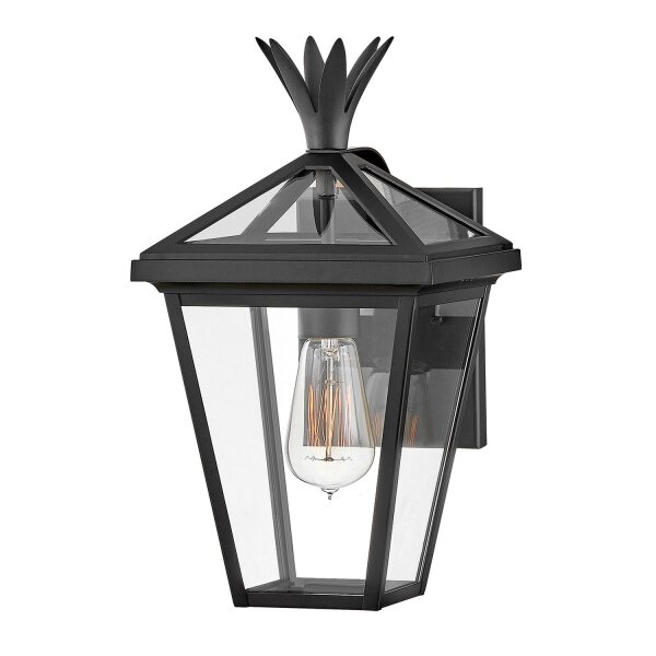Außenwandlampe Schwarz Glas Aluminium IP44 E27 Vintage