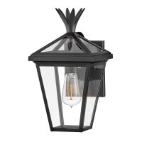 Außenwandlampe Schwarz Glas Aluminium IP44 E27 Vintage