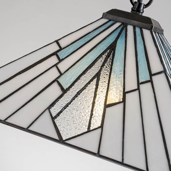 Pendelleuchte Tiffany Stil Zugschalter B: 38 cm Glas Metall