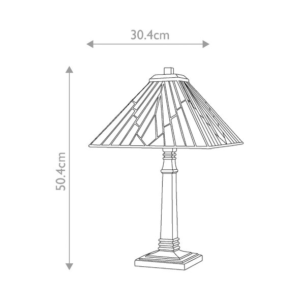 Tischlampe Tiffany Stil 50,4 cm Buntglas Metall E27