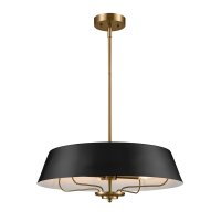 Deckenlampe rund höhenverstellbar 4x E14 in Schwarz...