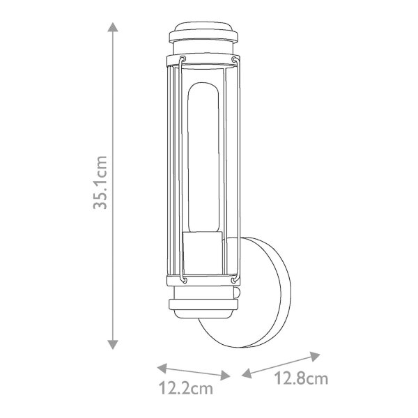 Badezimmerleuchte Wand IP44 in Chrom Schwarz Glas Metall E27