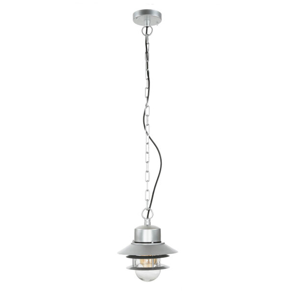 Außenlampe Edelstahl E27 IP44 in Silber Maritim