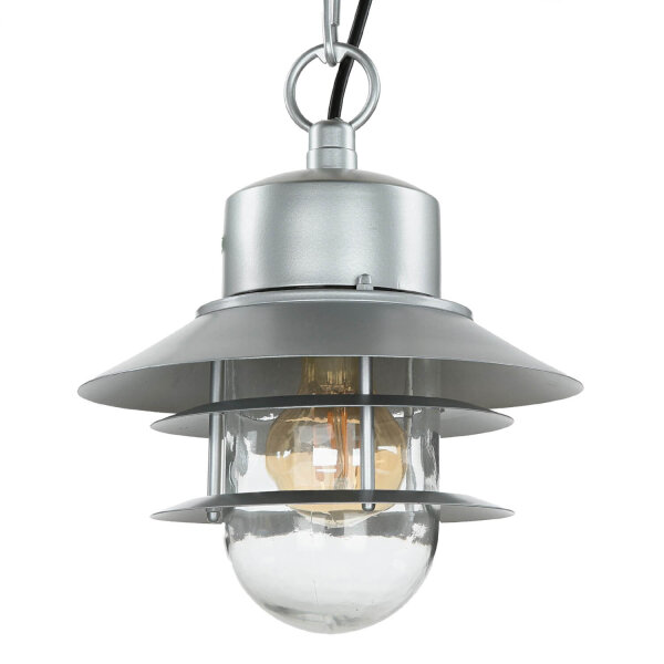 Außenlampe Edelstahl E27 IP44 in Silber Maritim