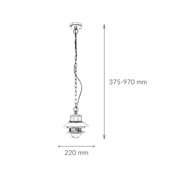 Außenlampe Edelstahl E27 IP44 in Silber Maritim