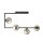 Deckenleuchte Schwarz Graphit 83 cm lang Metall Rauchglas