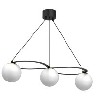 H&auml;ngelampe E27 blendarm in Schwarz Wei&szlig; Gold L:85 cm