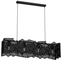 Moderne H&auml;ngelampe Schwarz Metall L:90 cm E27 dekorativ