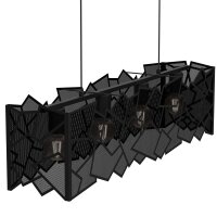 Moderne Hängelampe Schwarz Metall L:90 cm E27 dekorativ