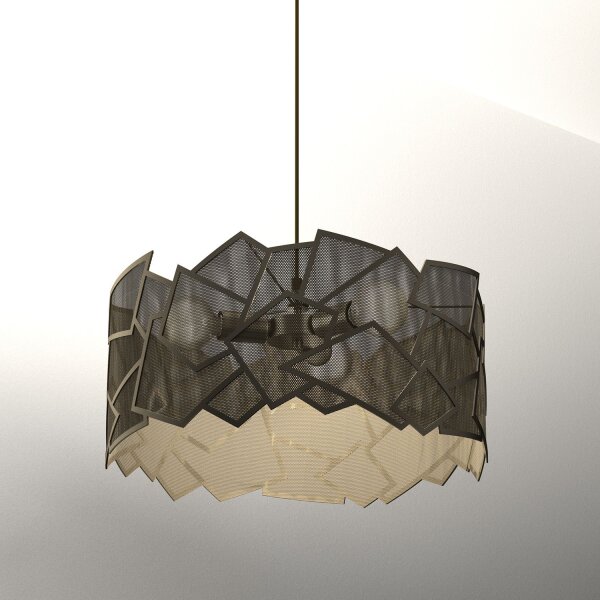 Moderne Pendelleuchte in Gold B:49,5 cm E27 dekorativ