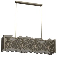 Moderne H&auml;ngelampe in Gold Metall L:90 cm E27 dekorativ