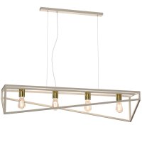 Industrial H&auml;ngelampe Metall Beige Gold E27 100 cm XXL