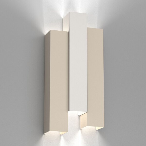 Wandlampe Metall Beige Hellgrau H:72 cm GU10 indirekt