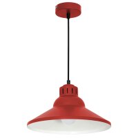 Loft Pendelleuchte Metall Rot Weiß Ø30 cm...