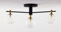 Deckenleuchte Metall Glas in Schwarz Gold G9 B:71 cm