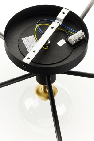 Deckenlampe Metall Glas G9 B:76 cm in Schwarz Gold