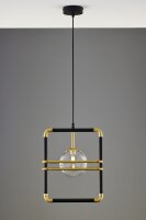 Hängelampe Glas Metall Schwarz Gold L:29 cm G9 Modern