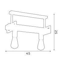 Industrie Deckenlampe Metall Holz L:45 cm E27 wohnlich