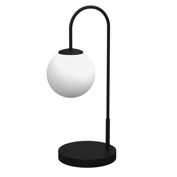 Nachttischleuchte Metall Glas E14 52 cm Schwarz Weiß