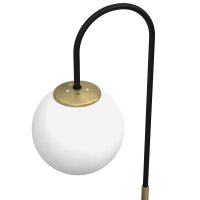 Nachttischlampe Metall Glas 52 cm Schwarz Weiß Messing