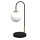 Nachttischlampe Metall Glas 52 cm Schwarz Weiß Messing