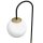 Nachttischlampe Metall Glas 52 cm Schwarz Weiß Messing