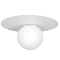 Deckenleuchte Glas Metall Weiß Ø35 cm rund...