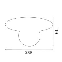 Deckenleuchte Glas Metall Weiß Ø35 cm rund...