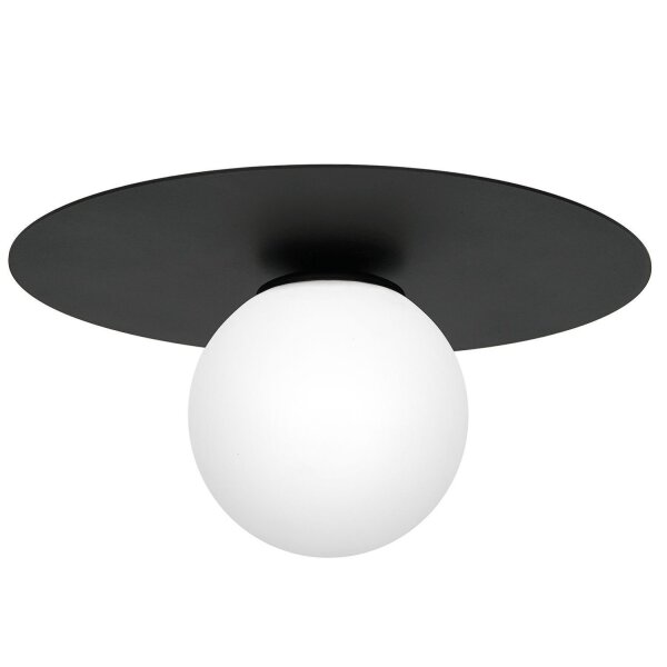 Deckenleuchte Glas Metall Schwarz Ø35 cm rund blendarm