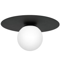 Deckenleuchte Glas Metall Schwarz Ø35 cm rund...