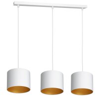 Hängelampe Weiß Gold Stoff Metall L:75 cm...