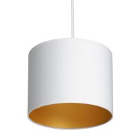 Hängelampe Weiß Gold Stoff Metall L:75 cm...