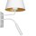 Blendarme Wandlampe Weiß Gold Stoff Lesearm E27 G9