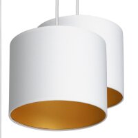 Blendarme Hängelampe Weiß Gold Stoff Metall...