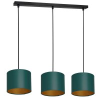 Hängelampe Petrol Gold Stoff Metall E27 75 cm blendarm