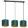 H&auml;ngelampe Petrol Gold Stoff Metall E27 75 cm blendarm