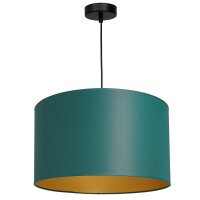 Pendelleuchte Stoff Metall Petrol Gold Ø40 cm...