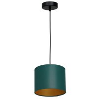 Hängelampe Stoff Metall Petrol Gold L:18 cm...