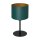 Nachttischleuchte Stoff Metall H:34 cm E27 Petrol Gold