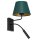 Wandlampe Petrol Gold Stoff Lesearm E27 G9 konisch