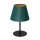 Nachttischlampe Stoff Metall 34 cm Petrol Gold konisch