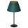 Nachttischlampe Stoff Metall 56 cm Petrol Gold konisch