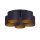 Deckenleuchte Stoff Metall Blau Gold E27 rund &Oslash;58 cm