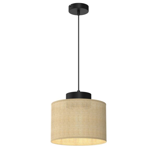 Hängelampe Jute Metall Ø25 cm rund E27 natürlich
