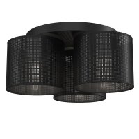 Schwarze Deckenlampe Metall Ø45 cm rund E27 3-flmg...