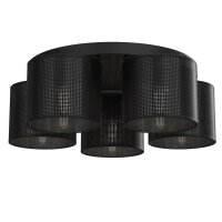 Schwarze Deckenlampe Metall Ø58 cm rund E27 5-flmg...