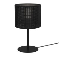 Runde Tischlampe Metall E27 34 cm hoch in Schwarz