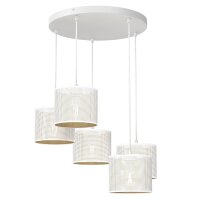 Pendelleuchte in Weiß Gold Ø58 cm E27 Loft...