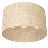 Deckenlampe Rattan Metall Ø40 cm E27 Loft Schwarz...